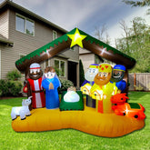 DILENK 8.8 FT Christmas inflatable nativity scene illuminated with LED lights