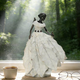 DiliComing Fairy Garden Statue 14.5 inch white resin front view
