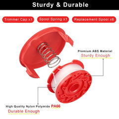 Dilsuaco String Trimmer Spool Line 0.065" spool cap and spring
