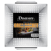 DIMESHY Grill Basket 12 Inch stainless steel front view