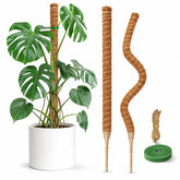 Dimpoo 2 Pack 26.8-inch moss pole front view with natural coir
