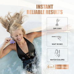 DIPSTIK Pool Test Strips demonstrating usage