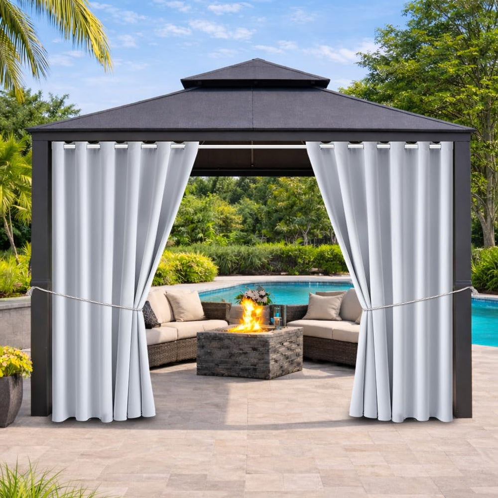 DIVA EN CAMINO DEC Outdoor Curtain Panel front view, grayish white