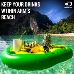 DIVEBLAST Floating Drink Holder floating in a pool