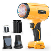 DIYtoolifz Cordless Leaf Blower front view in yellow