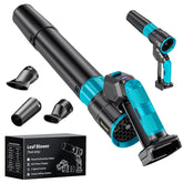 DIYtoolifz Cordless Leaf Blower front view with 180° rotating handle