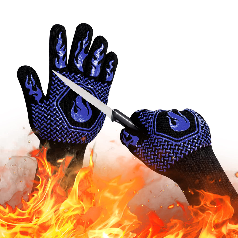 DKHDBD BBQ Gloves front view in blue