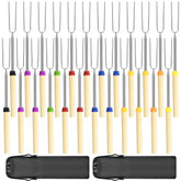 DkOvn 24 Pack Marshmallow Roasting Sticks in multicolour with carry bag
