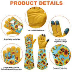 DLY Garden Gloves showing floral pattern and palm padding