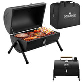 DNKMOR Portable Charcoal Grill black model front view