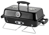 DNKMOR Portable Charcoal Grill front view with glossy black finish