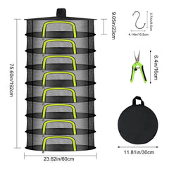 Doacpr 8-Layer Herb Drying Rack with U-shaped zipper