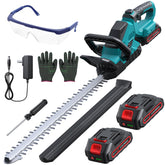 DocSmart cordless hedge trimmer front view with blue finish