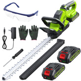 DocSmart cordless hedge trimmer with 20-inch dual-action steel blade
