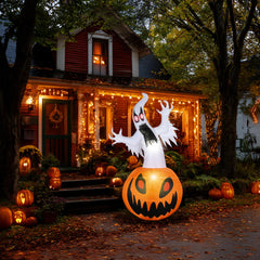 Dofulay 5Ft Halloween Inflatable Ghost Pumpkin side view