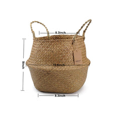 DOKOT Seagrass Plant Basket with plants inside, lifestyle scene