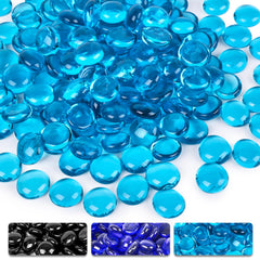 DomeStar 10 LB Blue Fire Pit Glass Rocks in packaging