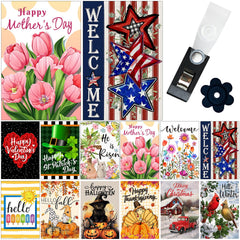 Doncida Seasonal Garden Flag Set of 12, vibrant designs