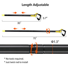 DonSail hoe fully extended to 70 inches