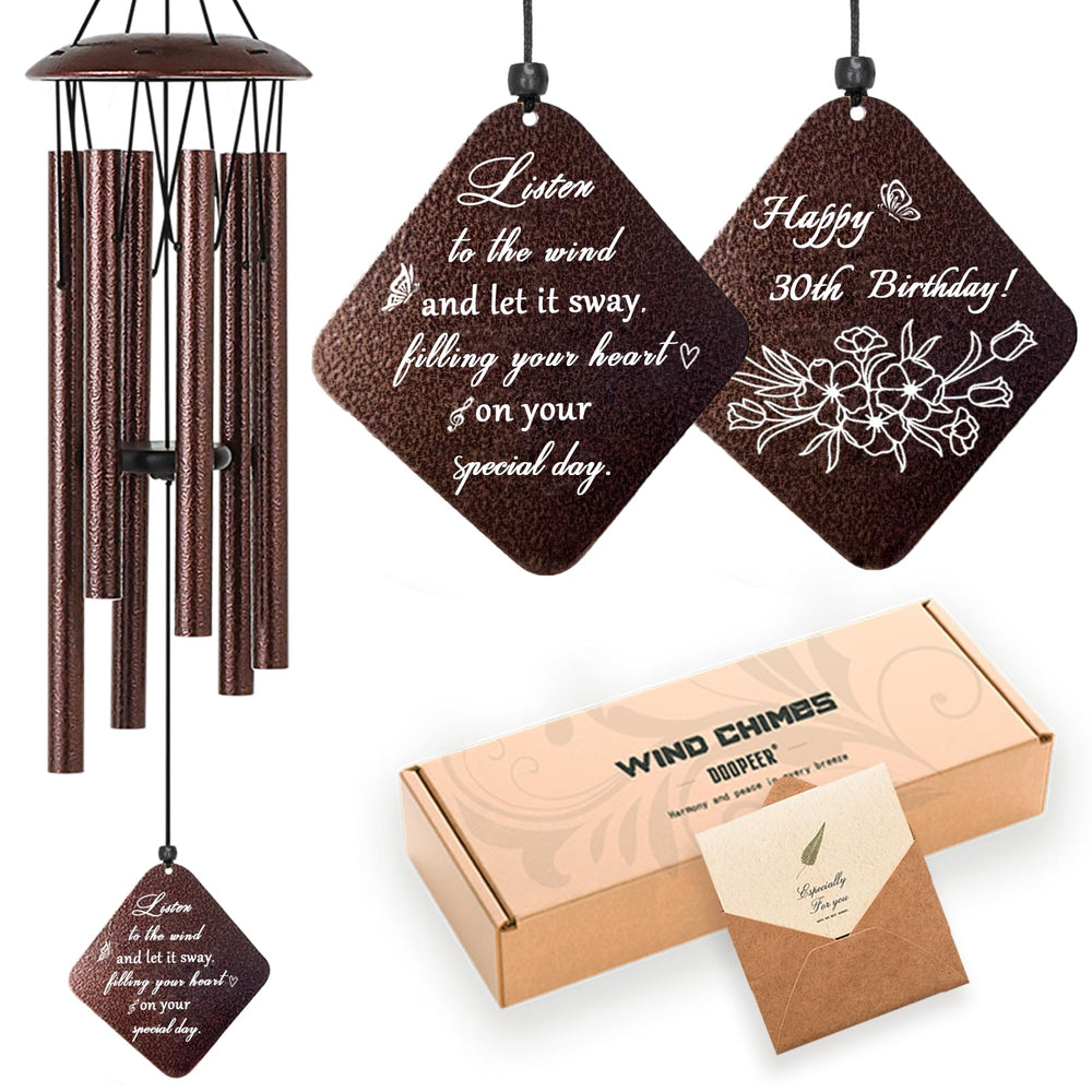 Doopeer 32-inch wind chime in bronze tone hanging outdoors