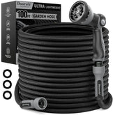 Doorich 100FT garden hose with spray nozzle, black colour