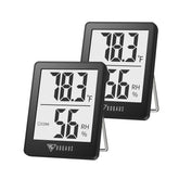 DOQAUS Digital Hygrometer Indoor Thermometer front view, black