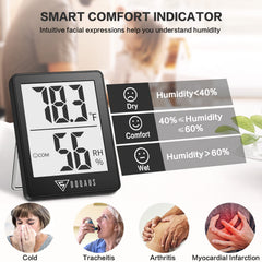 DOQAUS Digital Hygrometer Indoor Thermometer side view