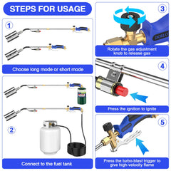 DORLOTI propane torch in short mode for grilling