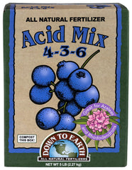 Down To Earth Acid Mix organic fertilizer 5 lb brown powder front view