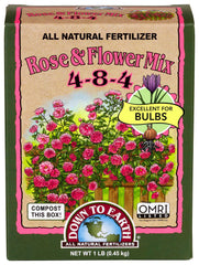 Down To Earth Organic Rose & Flower Fertilizer 1 lb mini box front view