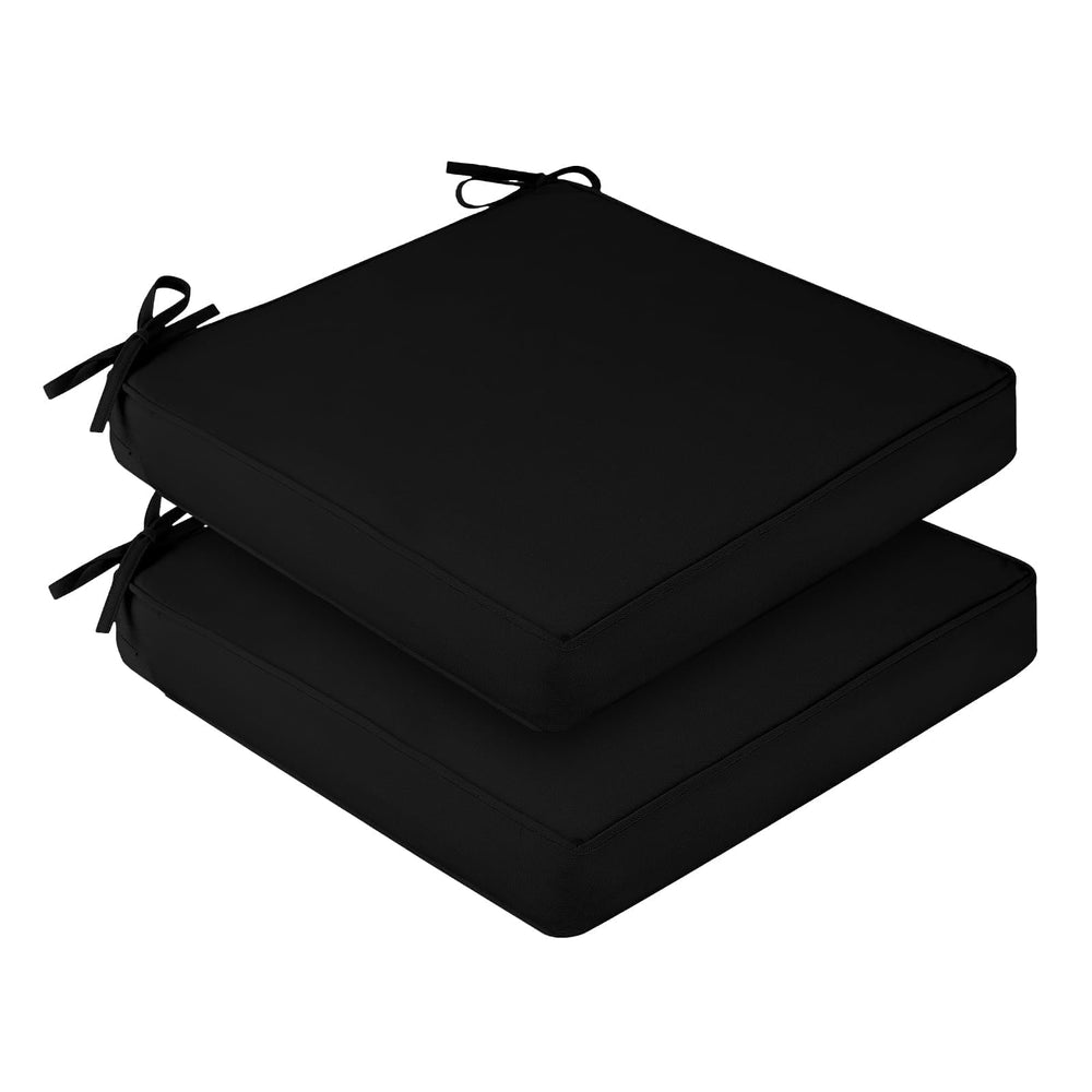 downluxe outdoor chair cushion set of 2 black front view