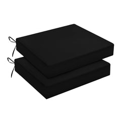downluxe outdoor chair cushions set of 2 in black, front view