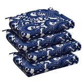 downluxe Outdoor Chair Cushions Set of 4, Blue Carp front view