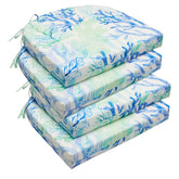 downluxe outdoor chair cushions set of 4 in Blue Coral front view