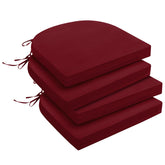 downluxe outdoor chair cushions set of 4 in burgundy, front view