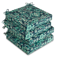 downluxe Outdoor Chair Cushions Set of 4 in Green Paramecium front view