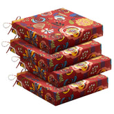 downluxe Outdoor Chair Cushions Set of 4 in Sonia Scarlet