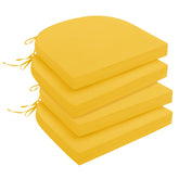 downluxe outdoor chair cushions set of 4, yellow front view