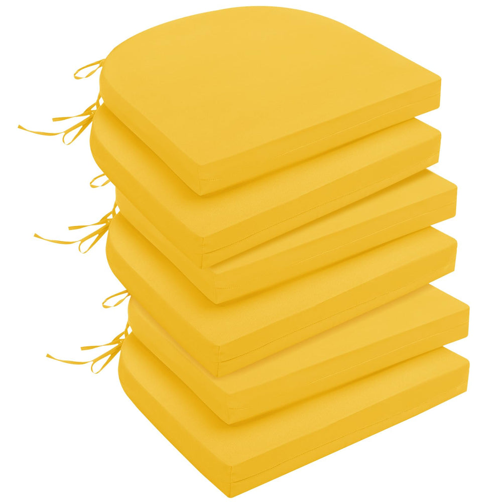 downluxe Outdoor Chair Cushions Set of 6 in yellow, front view