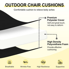 downluxe outdoor chair cushions showing adjustable straps