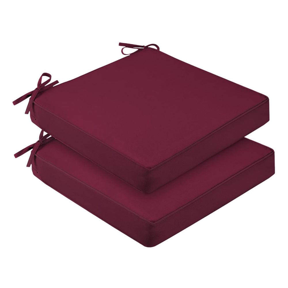 downluxe waterproof outdoor chair cushions in burgundy front view