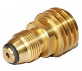 DOZYANT Propane Tank Adapter POL to QCC1 front view with solid brass finish