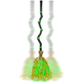 DR.DUDU 35-inch animated witch broom with green LED lights