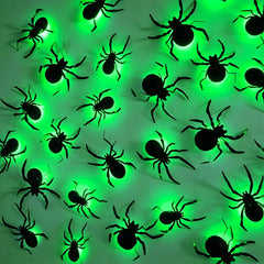 DR.DUDU Halloween Wall Decor Light Up Spiders pack front view