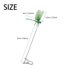 Dragonfly clip displayed on a garden stake