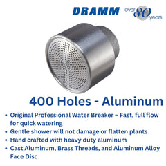 Dramm 400DC Nozzle in a gardening setting with plants