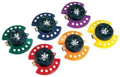 Dramm ColorStorm Yellow Turret Sprinkler in garden setting