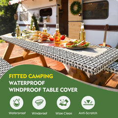 Drawstring bag included with Ymomode picnic table cover set for storage