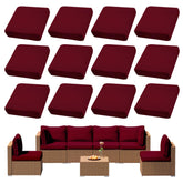 DREAHOTEXTIL 12Pcs outdoor cushion covers in claret, front view