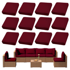 DREAHOTEXTIL 12Pcs outdoor cushion covers in claret, front view